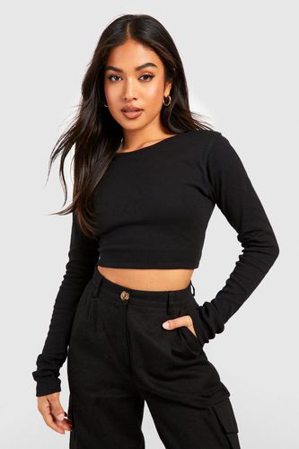 Womens Petite Crew Neck Long Sleeve Top - - 12 - boohoo - Modalova