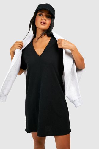 Womens Soft Rib Oversized Tshirt Dress - - 10 - boohoo - Modalova