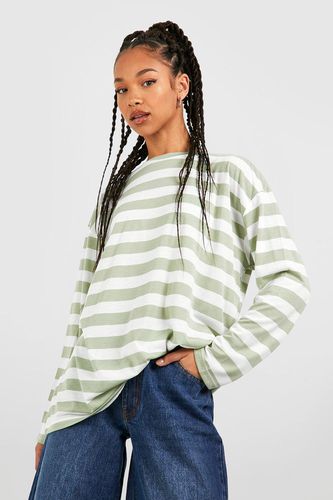 Womens Tall Wide Stripe Oversized Long Sleeve T-shirt - - 6 - boohoo - Modalova
