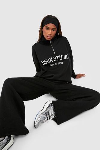 Womens Dsgn Studio Applique Oversized Half Zip Sweatshirt - - L - boohoo - Modalova