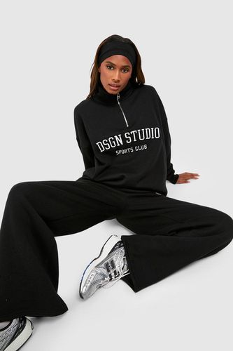 Womens Dsgn Studio Applique Oversized Half Zip Sweatshirt - - XL - boohoo - Modalova
