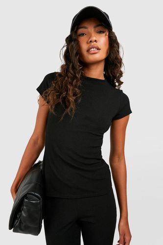 Womens Tall Crinkle Rib Cap Sleeve T-shirt - - 6 - boohoo - Modalova