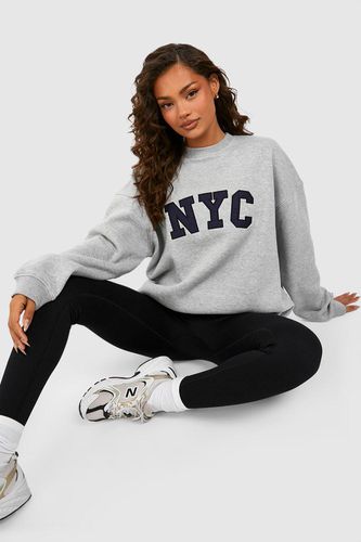 Womens Nyc Applique Oversized Sweatshirt - - XL - boohoo - Modalova