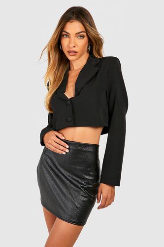 Womens Studded Faux Leather Mini Skirt - - 10 - boohoo - Modalova