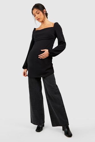 Womens Maternity Drape Detail Blouson Sleeve Top - - 10 - boohoo - Modalova