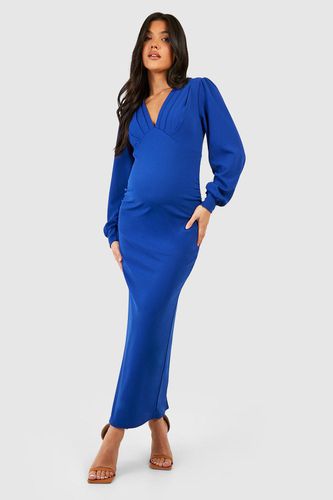 Womens Maternity Pleat Detail Blouson Sleeve Midaxi Dress - - 8 - boohoo - Modalova