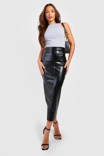 Womens Tall Faux Leather Split Back Midaxi Skirt - - 14 - boohoo - Modalova