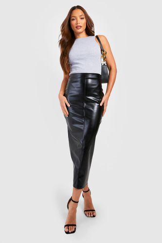 Womens Tall Faux Leather Split Back Midaxi Skirt - - 16 - boohoo - Modalova