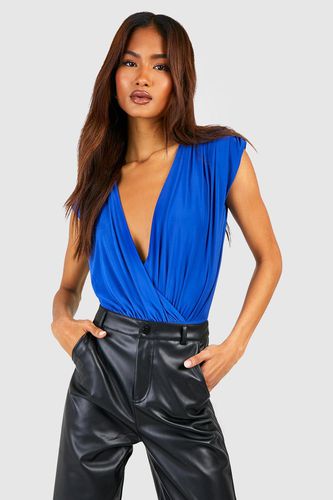 Womens Tall Premium Soft Touch Double Layer Draped Plunge Bodysuit - - 6 - boohoo - Modalova