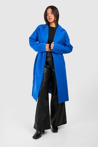 Womens Petite Belted Wool Look Coat - - 10 - boohoo - Modalova