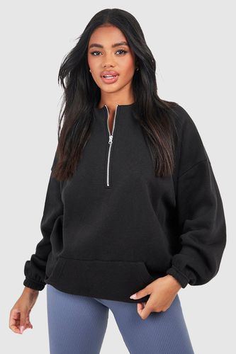 Womens Seam Detail Half Zip Oversized Sweatshirt - - M - boohoo - Modalova