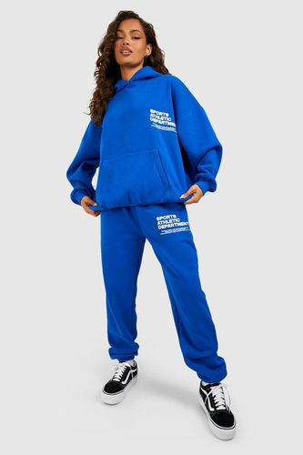 Womens Sports Club Slogan Print Hooded Tracksuit - - S - boohoo - Modalova