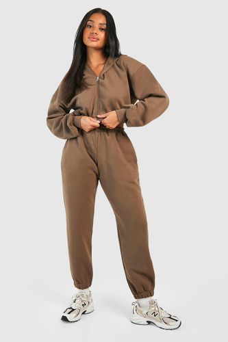 Womens Cropped Zip Through Hooded Tracksuit - - XL - boohoo - Modalova