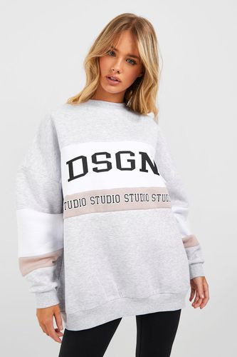 Womens Dsgn Studio Colour Block Printed Sweatshirt - - XS - boohoo - Modalova