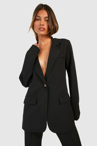 Womens Single Breasted Relaxed Fit Tailored Blazer - - 10 - boohoo - Modalova
