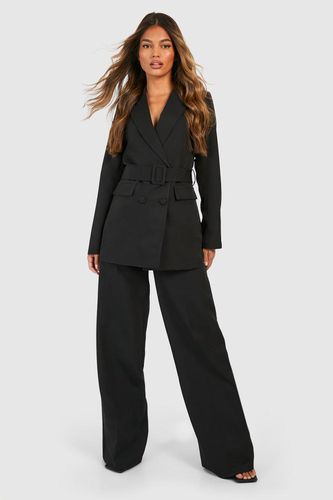 Womens Relaxed Fit Wide Leg Tailored Trousers - - 14 - boohoo - Modalova