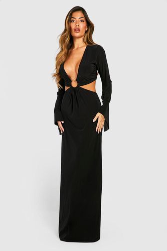 Womens Premium Slinky Ring Detail Maxi Dress - - 14 - boohoo - Modalova