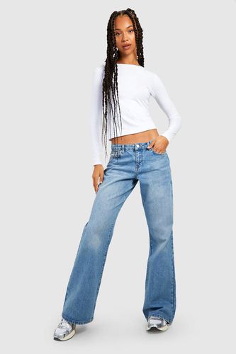 Womens Tall Stonewash Low Rise Extreme Wide Leg Jeans - - 18 - boohoo - Modalova