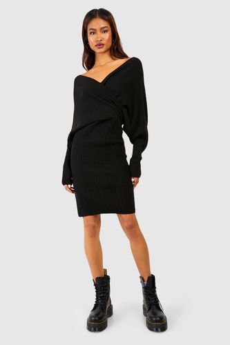 Womens Tall Wrap Knitted Midi Dress - - 8 - boohoo - Modalova
