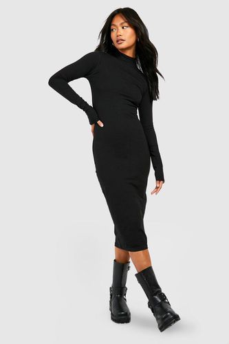 Womens Roll Neck Cotton Midi Dress - - 12 - boohoo - Modalova