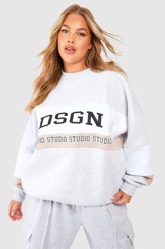 Womens Plus Dsgn Studio Colour Block Printed Sweatshirt - - 16 - boohoo - Modalova