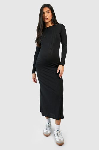 Womens Maternity Soft Rib Loose Fit Midaxi Dress - - 16 - boohoo - Modalova
