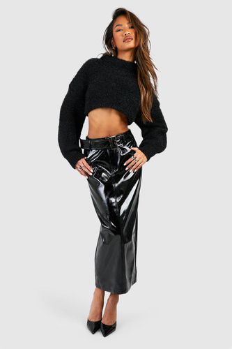 Womens Premium Vinyl Belted Midaxi Skirt - - 10 - boohoo - Modalova