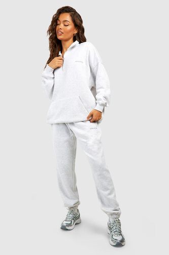 Womens DSGN Studio Embroidered Half Zip Sweatshirt Tracksuit - - XL - boohoo - Modalova