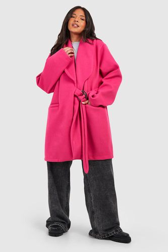 Womens Plus Premium Wool Look Collared Coat - - 16 - boohoo - Modalova