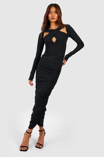 Womens Tall Premium Soft Touch Keyhole Ruched Side Midaxi Dress - - 12 - boohoo - Modalova