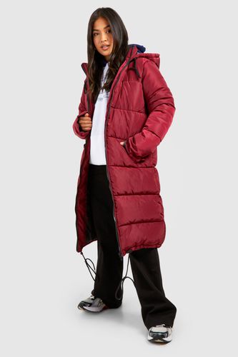 Womens Petite Longline Hooded Padded Puffer Jacket - - 10 - boohoo - Modalova