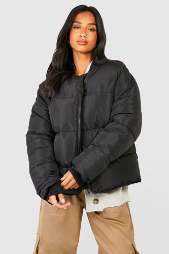 Womens Petite Round Neck Puffer Jacket - - 14 - boohoo - Modalova