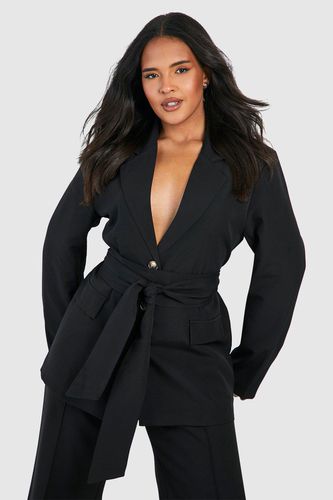 Womens Plus Woven Obi Tie Blazer - - 22 - boohoo - Modalova