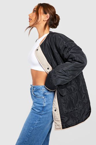 Womens Tall Quilt Detail Oversized Jacket - - 10 - boohoo - Modalova
