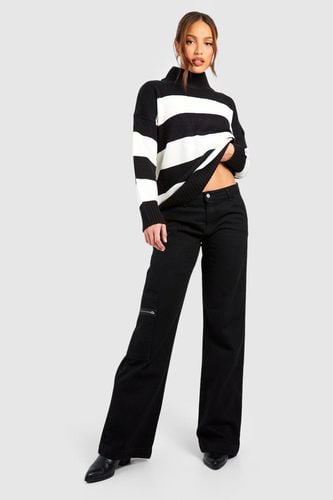 Womens Tall Low Rise Zip Pocket Cargo Jean - 8 - boohoo - Modalova