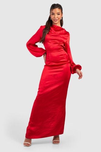 Womens Satin Blouson Sleeve Maxi Dress - - 18 - boohoo - Modalova