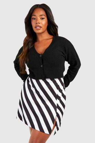 Womens Plus Stripe Split Hem Mini Skirt - - 16 - boohoo - Modalova