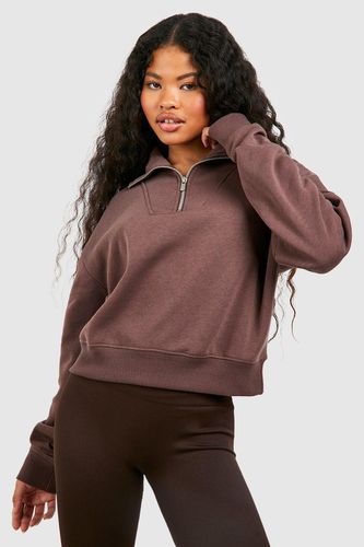 Womens Petite Half Zip Sweatshirt - - L - boohoo - Modalova