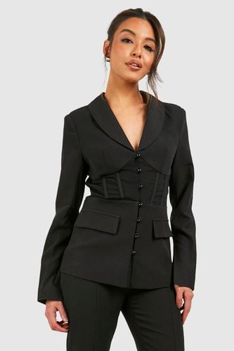 Womens Fitted Corset Waist Tailored Blazer - - 8 - boohoo - Modalova