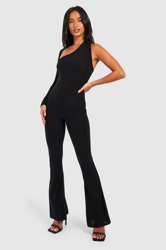 Womens Petite Premium Soft Slinky One Sleeve Jumpsuit - - 16 - boohoo - Modalova