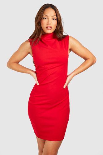 Womens Tall Ruched High Neck Shift Mini Dress - - 10 - boohoo - Modalova