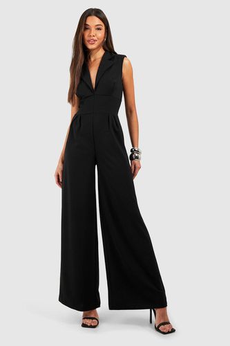 Womens Corset Pleated Wide Leg Jumpsuit - - 14 - boohoo - Modalova