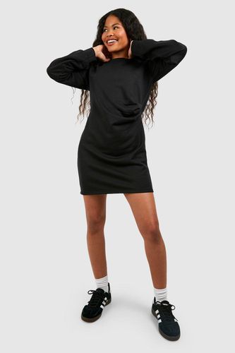 Womens Petite Shoulder Detail Ruched Jumper Dress - - 16 - boohoo - Modalova