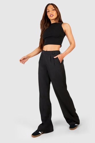 Womens Tall Tailored Wide Leg Trouser - - 14 - boohoo - Modalova