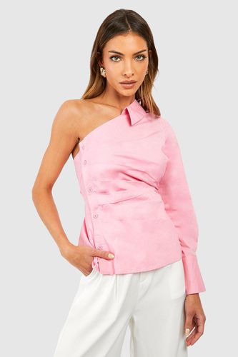 Womens Asymmetric Long Sleeve Shirt - - 12 - boohoo - Modalova