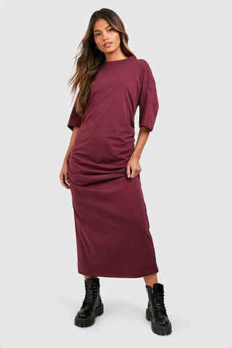 Womens Oversized Ruching Cotton Midaxi T-shirt Dress - - 10 - boohoo - Modalova