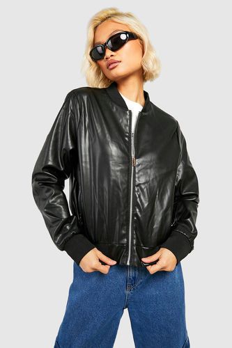 Womens Faux Leather Bomber Jacket - - 10 - boohoo - Modalova