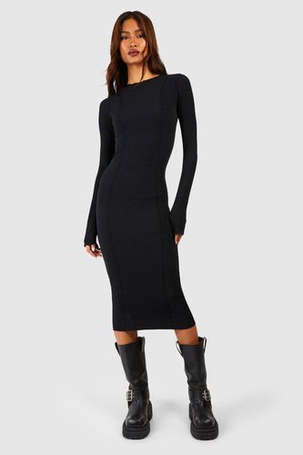 Womens Tall Exposed Seam Slash Neck Midi Dress - - 14 - boohoo - Modalova