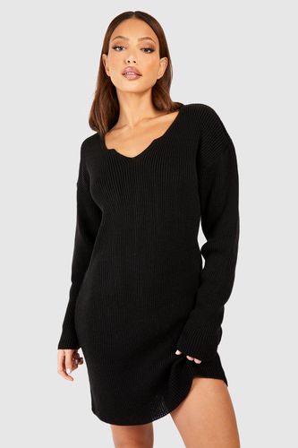 Womens Tall Notch Neck Rib Knit Mini Dress - - XL - boohoo - Modalova