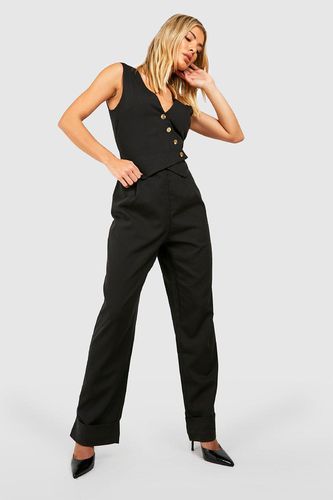 Womens Asymmetric Waistcoat Tailored Jumpsuit - - 10 - boohoo - Modalova